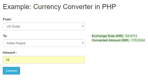 currency converter in php