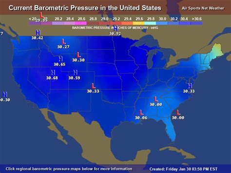 Current Barometric Pressure Map Usa