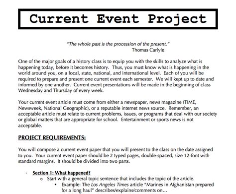 current event project example