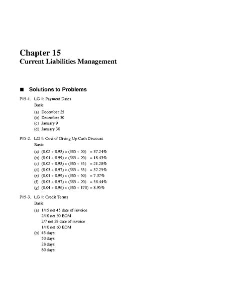 Current Liabilities Problems And Solutions