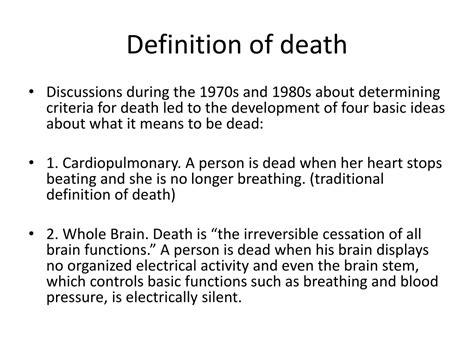 current medical definition of death