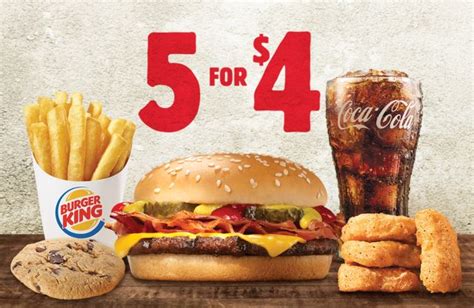 current specials at burger king 5 for 4