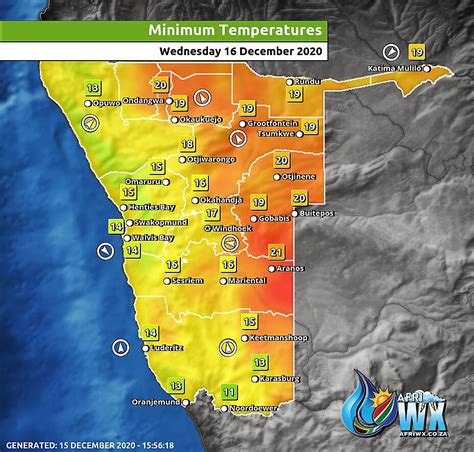 current temperature in namibia