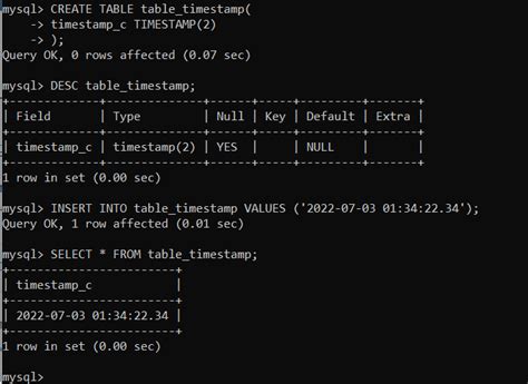 current timestamp in mysql query