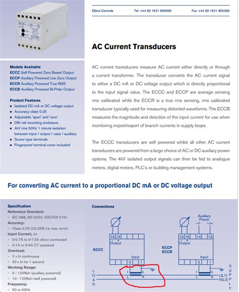 Current Transducer Electrical Symbol