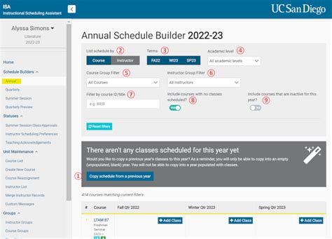 current ucsd course schedule