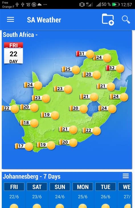 current weather in south africa