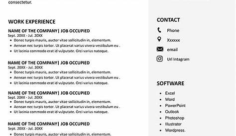 Work Resume Template - Free Download | CV Templates