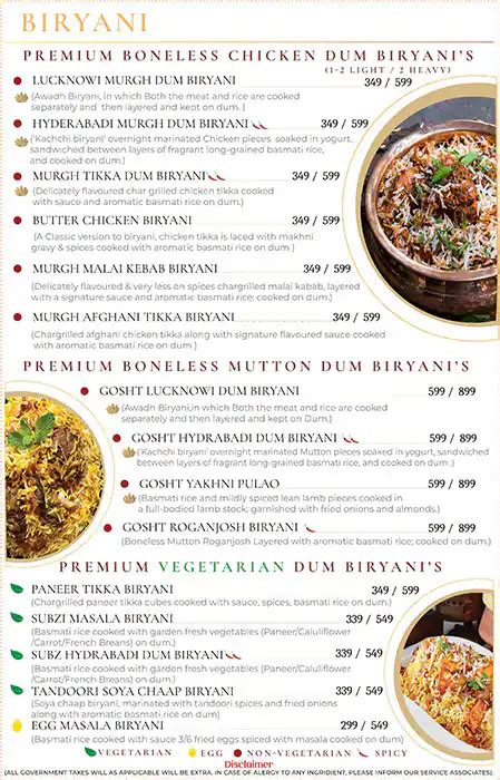 Curry And Kebabs Menu