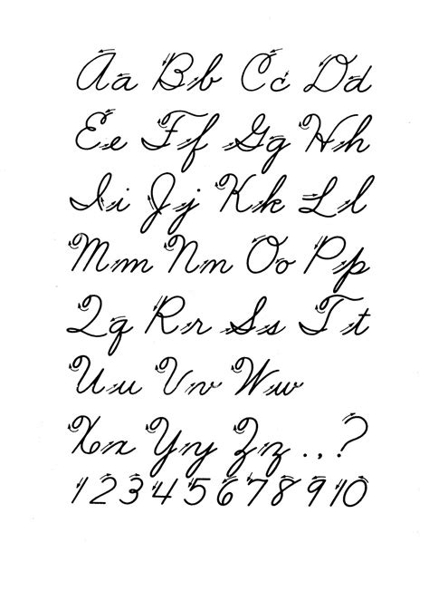 cursive script examples