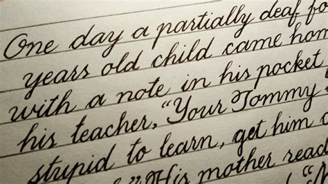 Cursive Writing Paragraph Examples