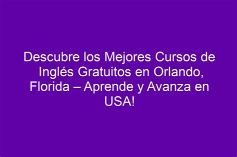 curso de ingles en orlando