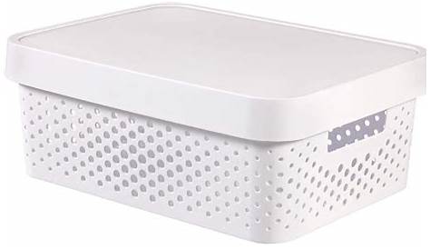 Curver Grey Infinity Plastic Storage Boxes with Lids The