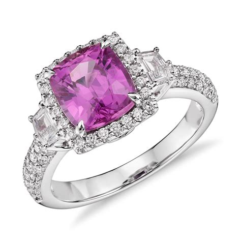 cushion cut pink sapphire ring