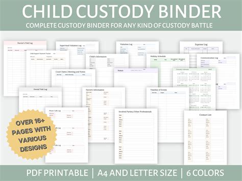 Child Custody Court Binder Child custody, Parenting plan custody