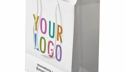 Custom Paper Gift Bag Business Logo No Minimum | Zazzle