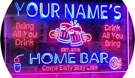 Custom Led Bar Signs Personalized LED Neon Sign, Man Cave, Garage Sign