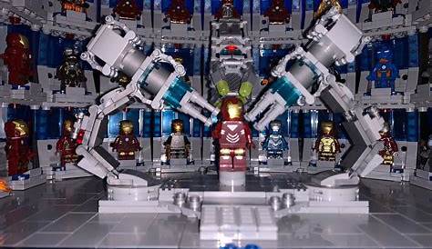 My Lego Iron Man Hall of Armor, featuring all of the readily available