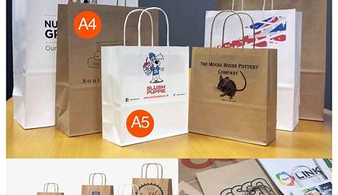 500pcs/lot custom printed logo gift kraft paper bag/Recyclable brown