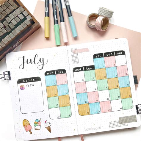 Express your creativity with custom bullet journal spreads