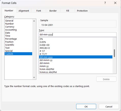 Using a Custom Date Format