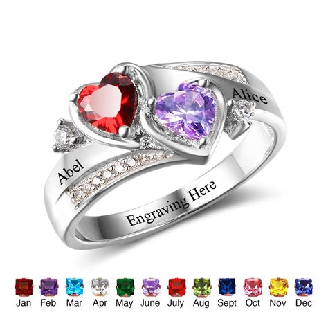 custom engraved rings for women with hearts