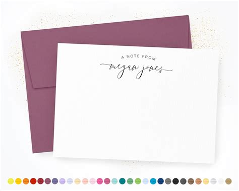Custom Flat Note Cards And Envelopes