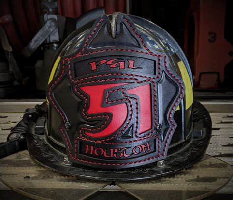 Custom Leather Fronts For Fire Helmets