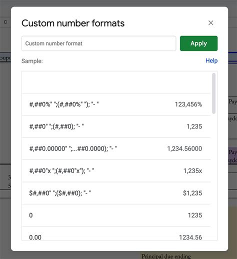 Custom Number Formats Google Sheets