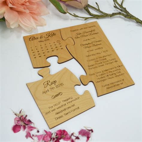 Custom Puzzle Wedding Invitations