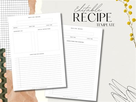 Custom Recipe Book Template