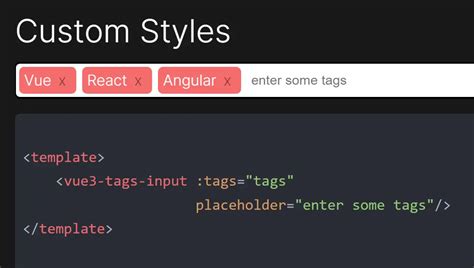 Custom Tags Vue