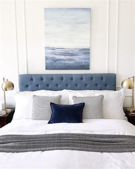 Custom Tufted Blue Headboard