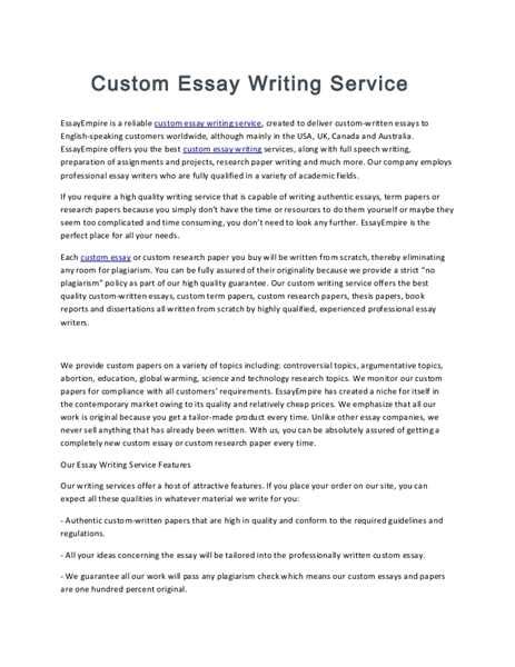 custom written paper benefits
