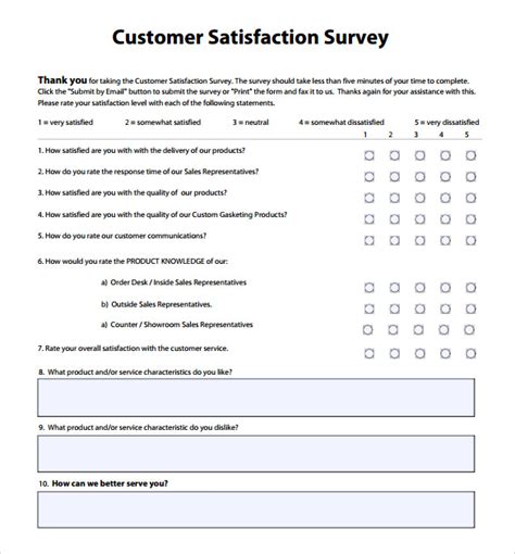 Customer Satisfaction Survey Template 11+ Free PDF, Word Documents