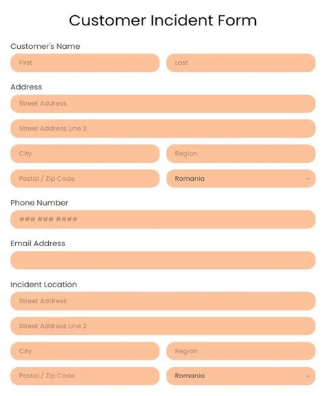 customer aggression incident form template