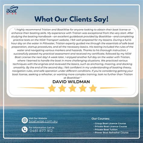 customer feedback boating