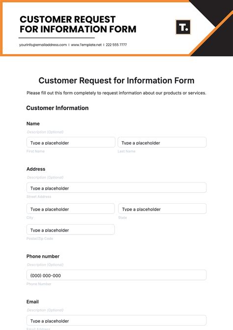 customer information request form template