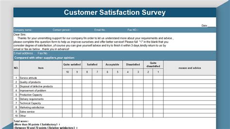 customer satisfaction evaluation form template