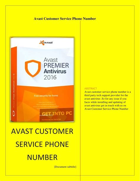 customer service for avast phone number