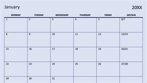 customizable blank calendar
