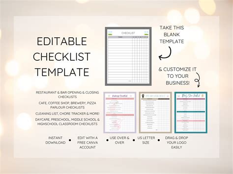 customizable checklist template