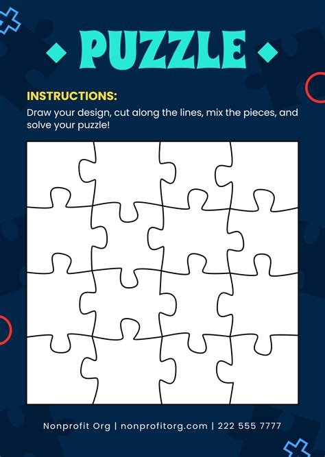Close up of a customizable printable puzzle template showing editing options