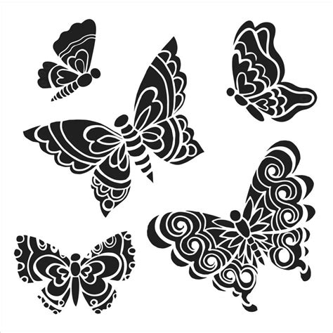 Little Butterflies Stencil 2 © in 2021 Butterfly stencil, Butterfly