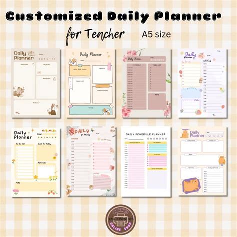 customized daily planner