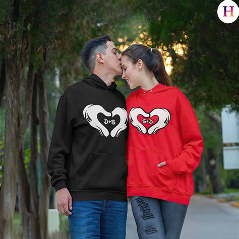 customized pink hoodie for couples ideas