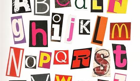 alphabet, collection of cut letters from magazines - stock photo