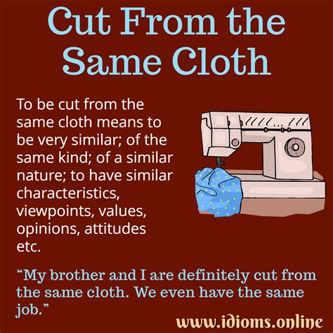 home.furnitureanddecorny.com:cut from the same cloth idiom sentence