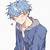 cute anime boy blue hair
