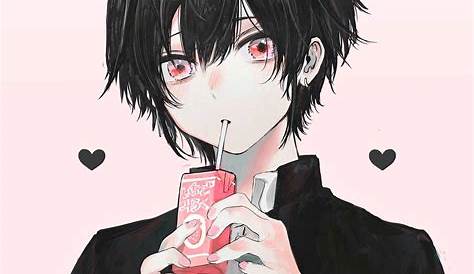 Anime Drawings Cute Anime Boy With Black Hair And Red Eyes : And as far